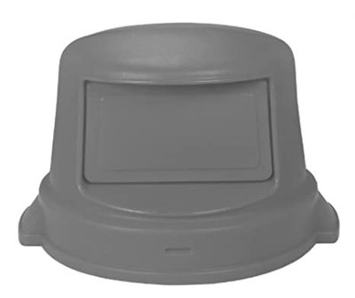 32 GALLON ROUND CONTAINER WITH DOME LID GREY